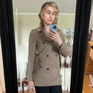 Sandro fall 2015 spiffy beige trench-style peacoat — men's Small